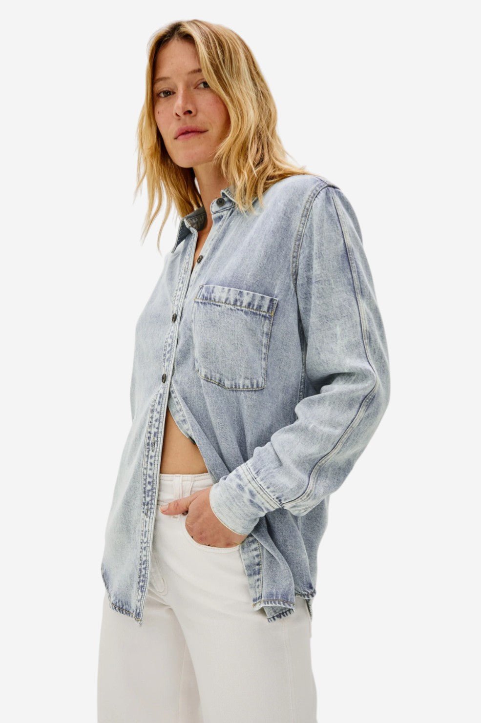 Atticus Shirt - Bleached Indigo - Image 2