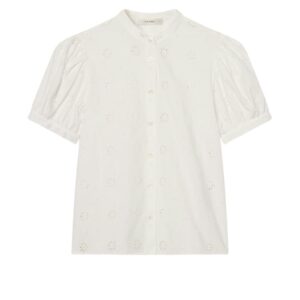 The Eyelet Gathered Top - White